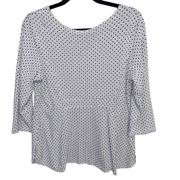 Habitat Top Shirt Womens Large Textured Stretch Pockets Lagenlook Mature Modest - Picture 2 of 12